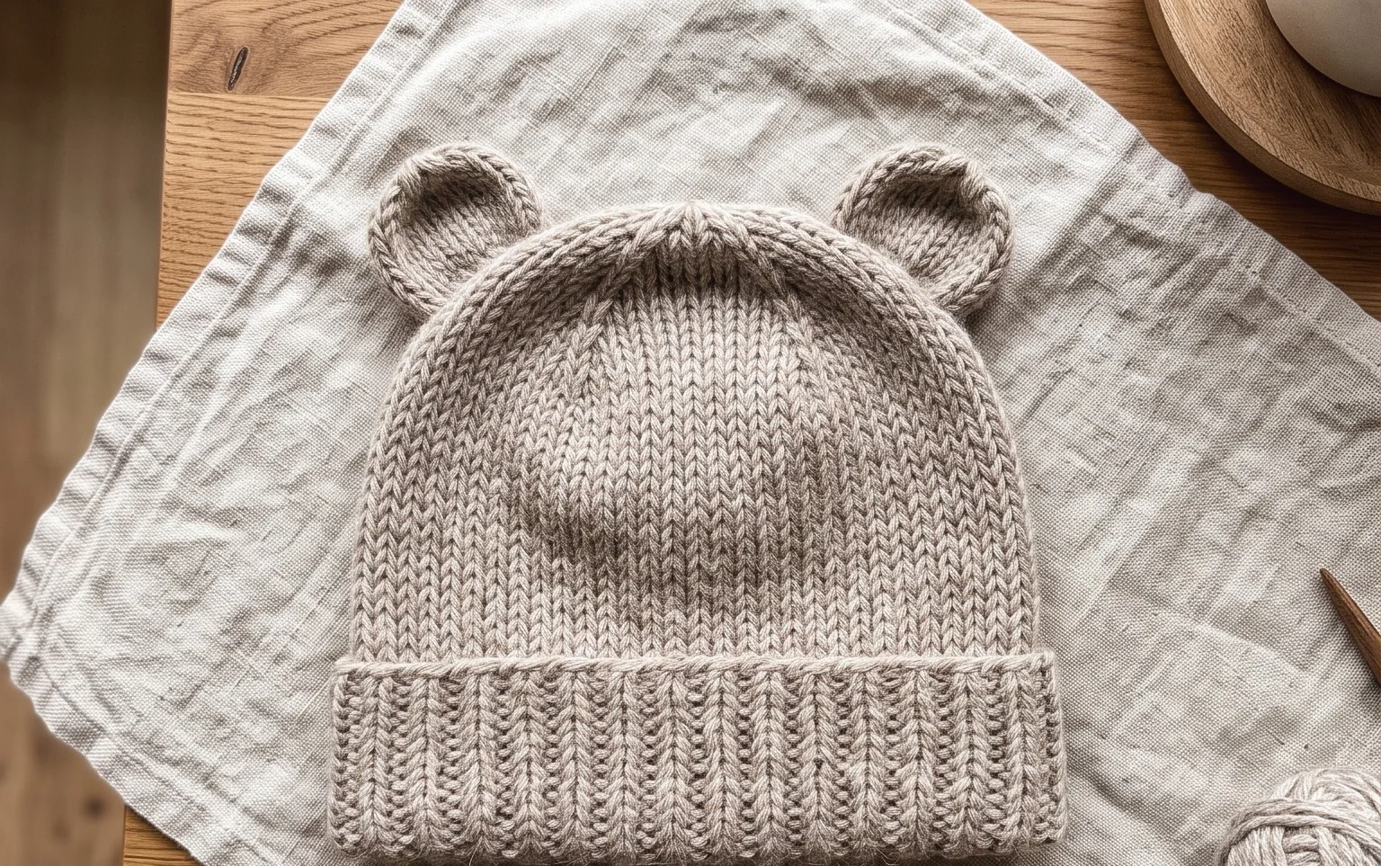 Bear Ears Beanie Hat Free Knitting Pattern