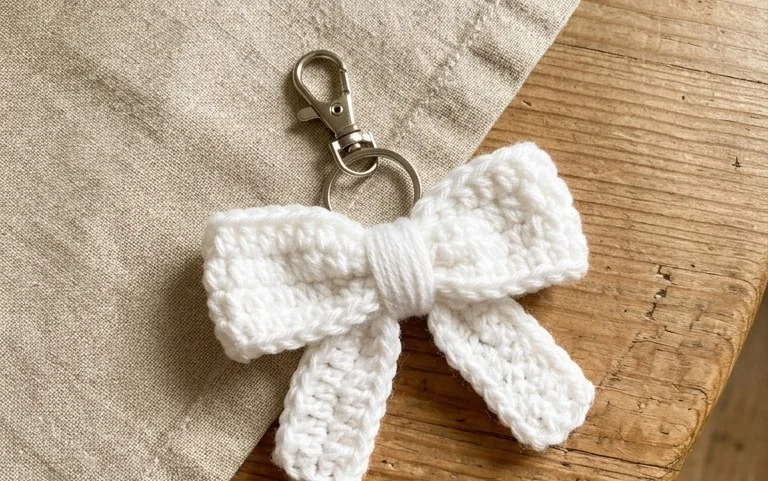Easy Crochet Bow Keychain | Free Pattern & Video Tutorial